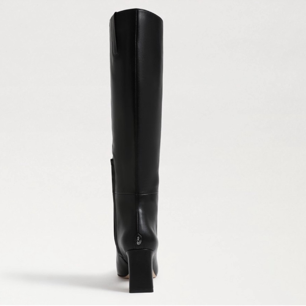 Wide calf Sylvia Sam Edelman Black Heel Boots 8m - Picture 2 of 11